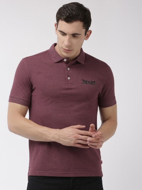 

Levis Men Maroon Solid Polo Collar T-shirt