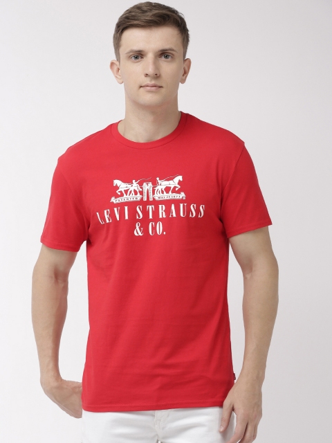 

Levis Men Red Printed Round Neck T-shirt