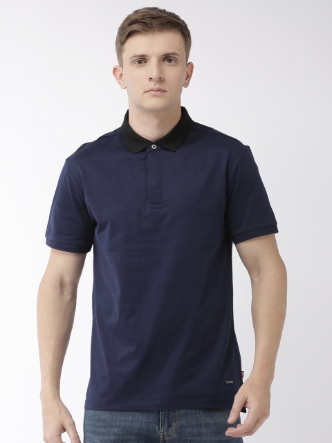 

Levis Men Navy Blue Solid Polo Collar T-shirt