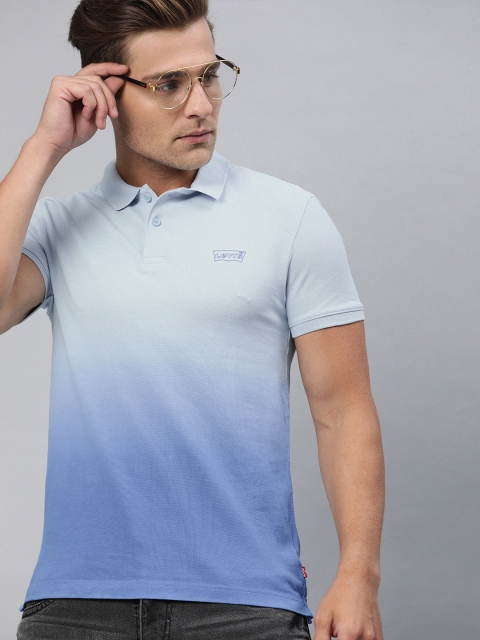

Levis Men Blue Dyed Polo Collar Pure Cotton T-shirt