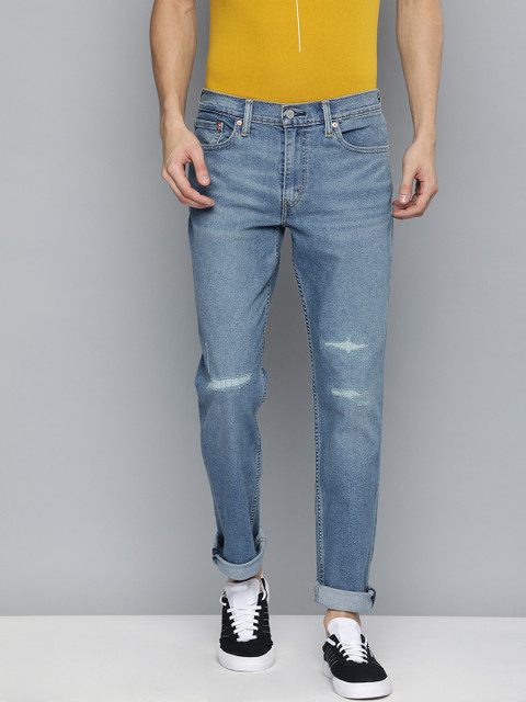 

Levis Men Blue 511 Slim Fit Mid-Rise Mildly Distress Stretchable Jeans