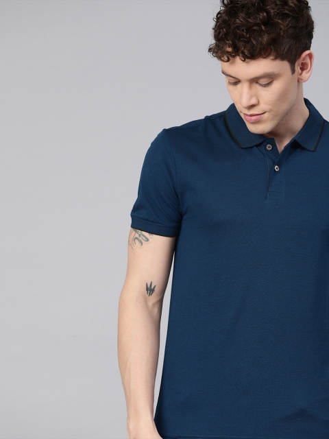 

Levis Men Teal Blue Solid Slim Fit Polo Collar T-shirt