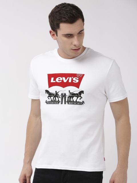 

Levis Men White Printed Round Neck T-shirt