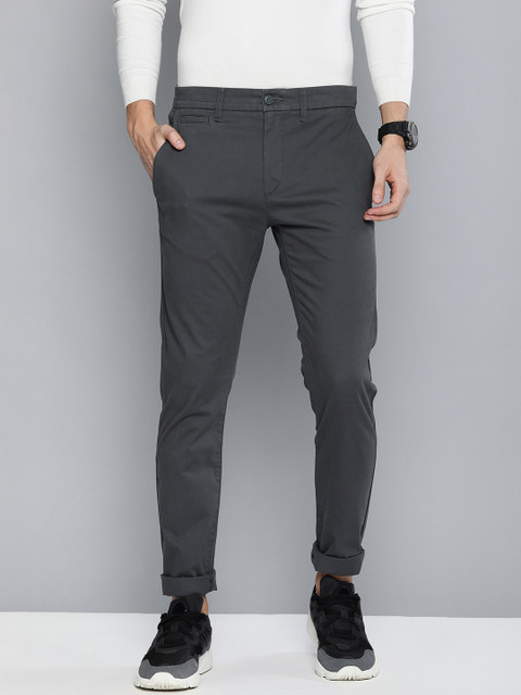 

Levis Men Grey 512 Slim Tapered Fit Solid Chinos