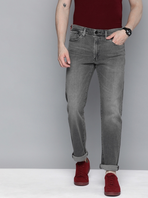 

Levis Men Grey 513 Slim Straight Fit Redloop Mid-Rise Clean Look Stretchable Sustainable Jeans