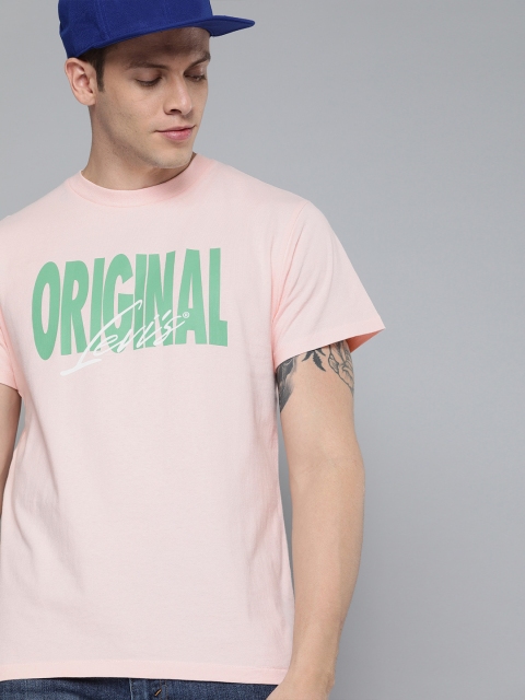 

Levis Men Pink & Green Printed Round Neck T-shirt