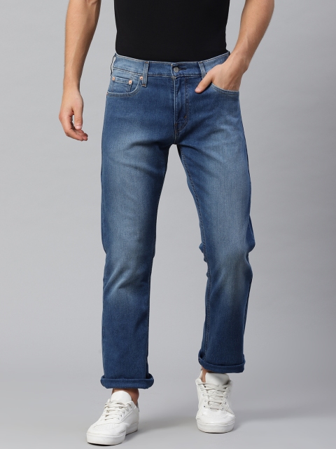 

Levis Men Blue 513 Slim Straight Fit Mid-Rise Clean Look Jeans