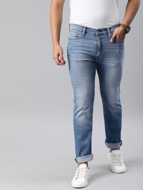 

Levis Men Blue 513 Straight Fit Mid-Rise Clean Look Stretchable Jeans
