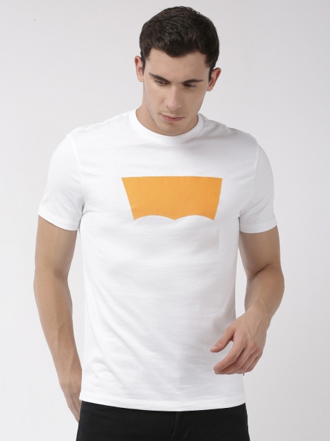 

Levis Men White & Yellow Printed Round Neck T-shirt