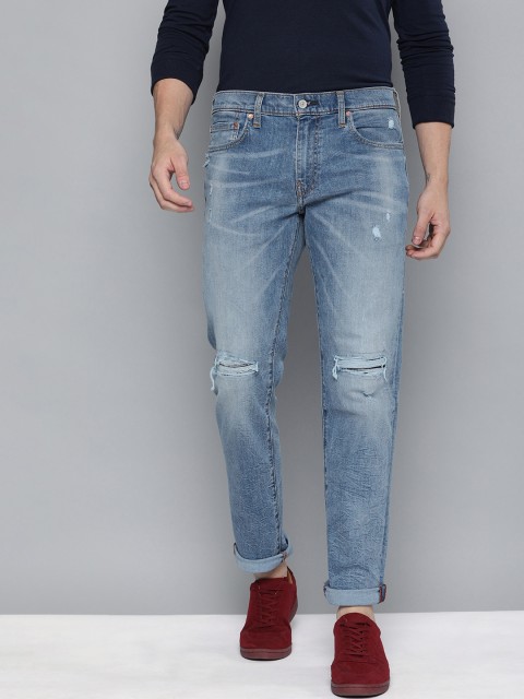 

Levis Men Blue 511 Slim Fit Mid-Rise Highly Distressed Stretchable Jeans