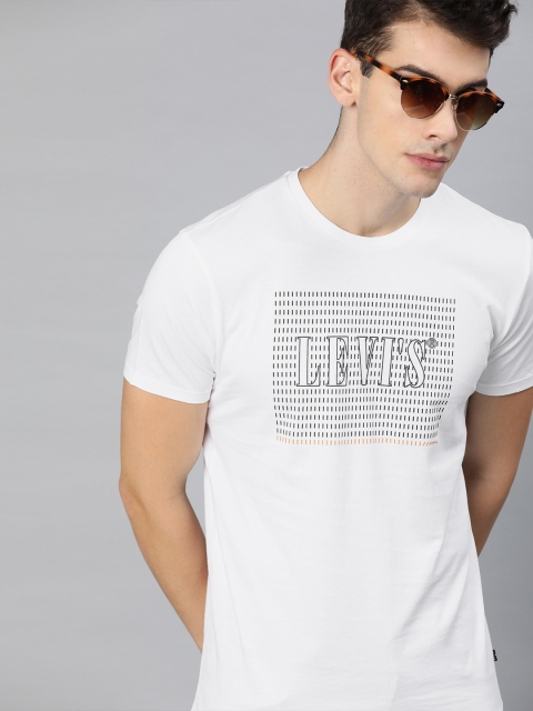 

Levis Men White Printed Round Neck T-shirt
