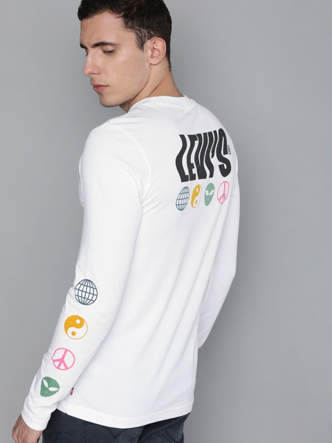 

Levis Men White & Black Back Printed Round Neck T-shirt