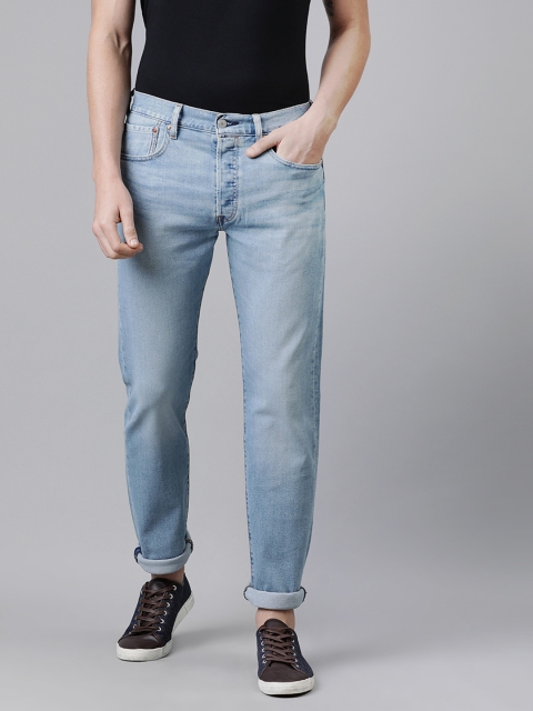 

Levis Men Blue 501 Original Fit Mid-Rise Clean Look Stretchable Jeans