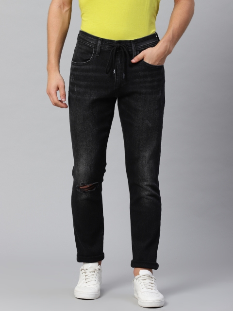

Levis Men Black 512 Slim Tapered Fit Mid-Rise Slash Knee Jeans
