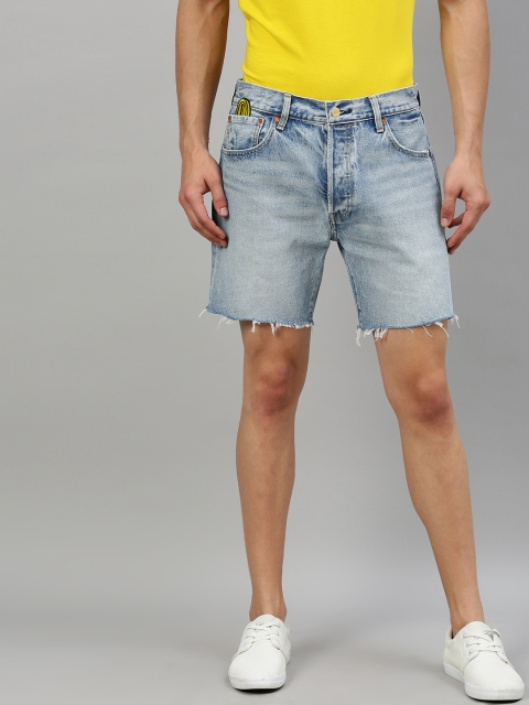 

Levis Super Mario Men Blue Solid Slim Fit Denim Shorts