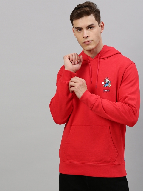 

Levis Super Mario Men Red Printed Hooded Sweatshirt