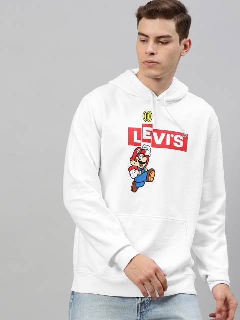 

Levis Super Mario Men White Printed Hooded Sweatshirt