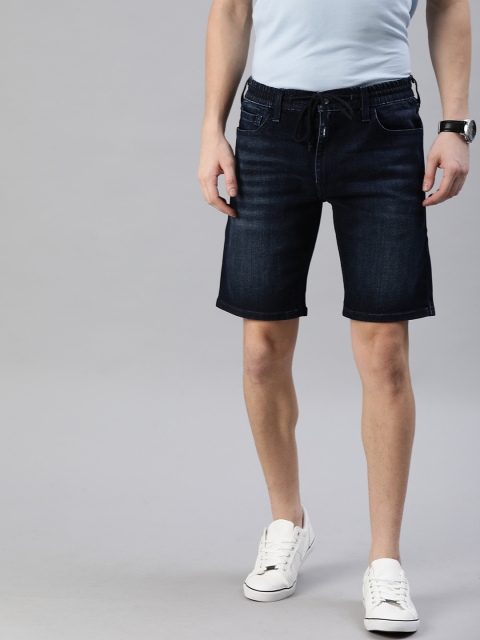 

Levis Men Blue Washed 502 Regular Tapered Fit Denim Shorts