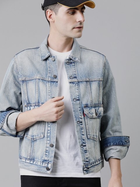 

Levis Men Blue Washed Denim Jacket