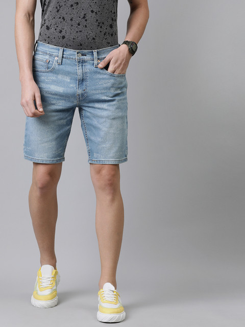 

Levis Men Blue Solid Regular Fit Denim Shorts