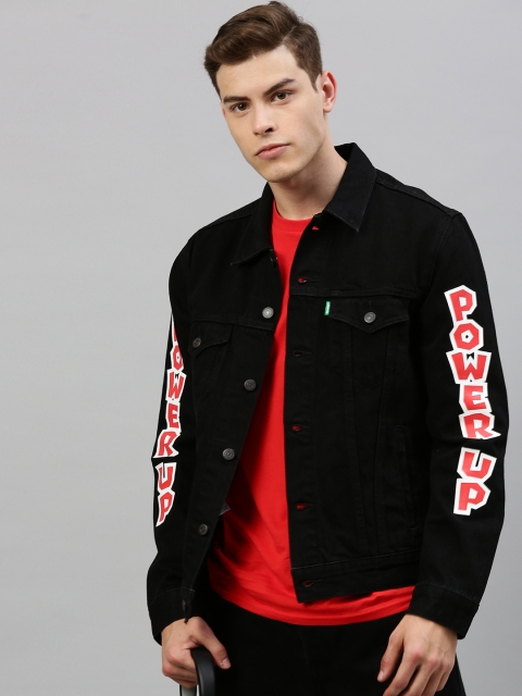 

Levis Super Mario Men Black Printed Denim Jacket