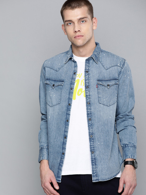 

Levis Men Blue Slim Fit Faded Denim Casual Shirt