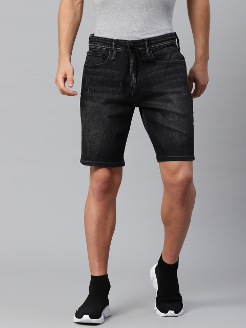 

Levis Men Charcoal Grey 502 Washed Regular Tapered Fit Jogger Denim Shorts