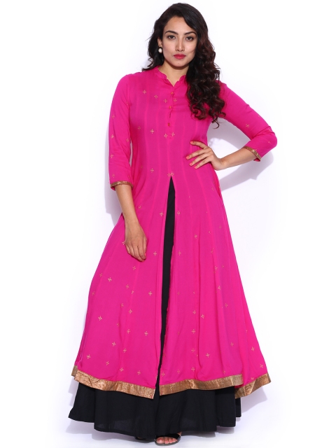 

Vishudh Pink & Black Printed Anarkali Kurta with Palazzo Pants