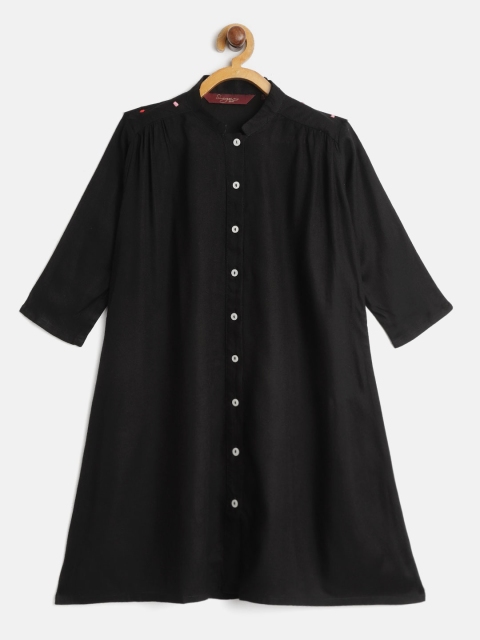 

Sangria Girls Black Solid A-Line Kurta