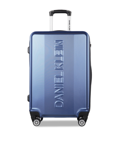 

Daniel Klein Unisex Blue Textured Hard-Sided Medium Trolley Suitcase