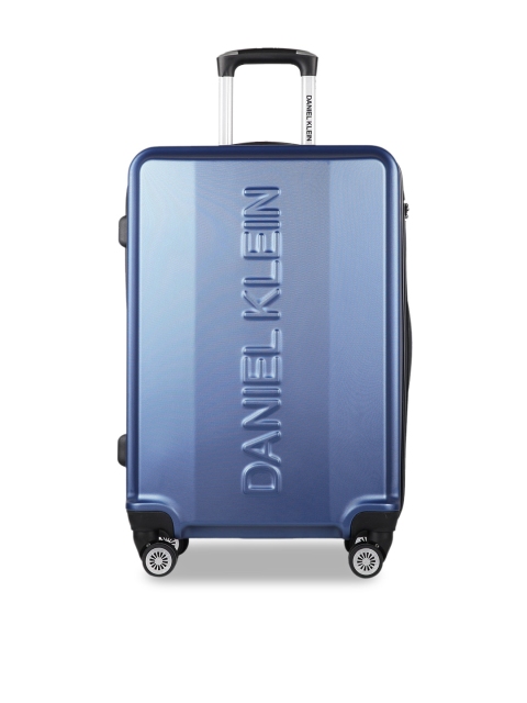 

Daniel Klein Unisex Blue Textured Hard-Sided Large Trolley Suitcase