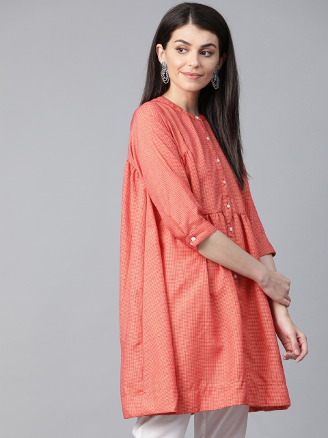 

Sangria Women Orange & Red Checked Tunic