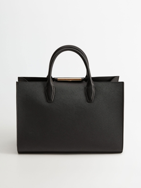 

MANGO Black Solid Handheld Bag