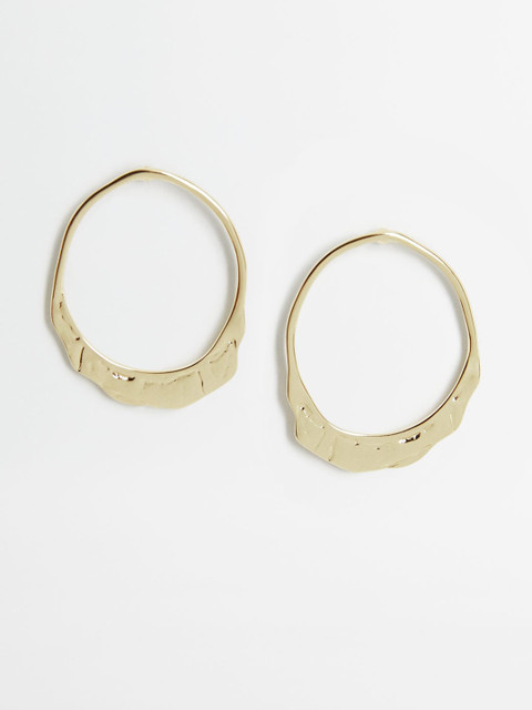 

MANGO Gold-Toned Circular Drop Earrings