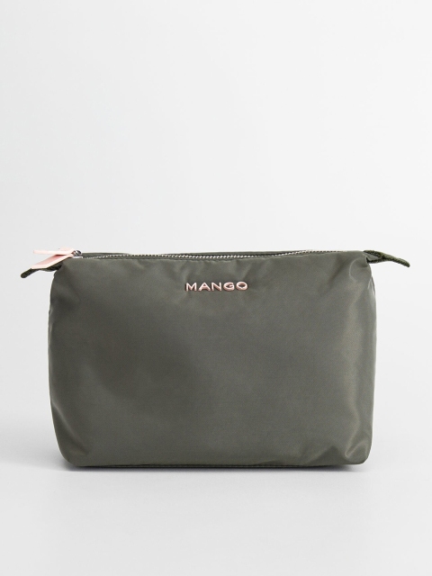 

MANGO Women Olive Green Solid Cosmetic Pouch
