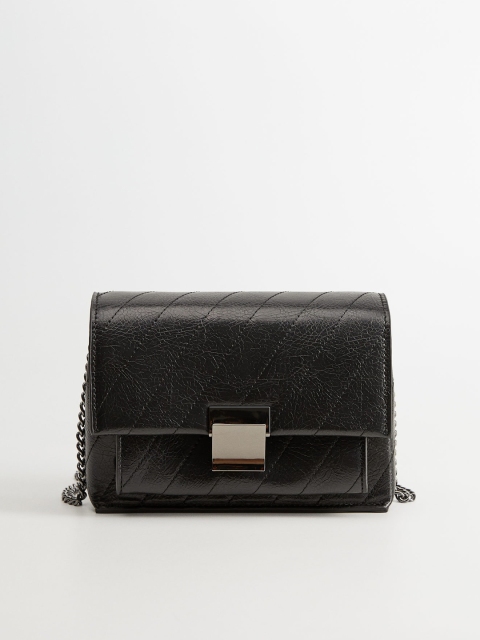 

MANGO Black Textured Sling Bag