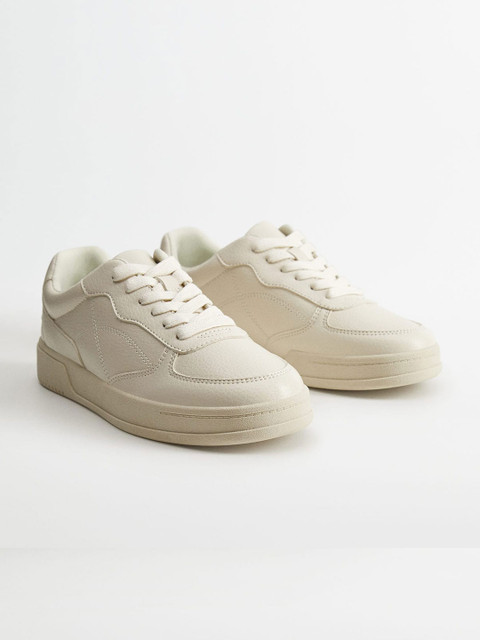 

MANGO Women White Solid Sneakers