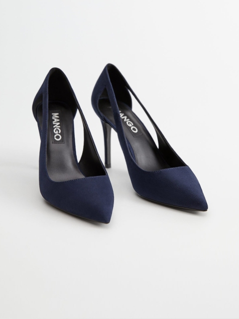 

MANGO Women Navy Blue Solid Pumps