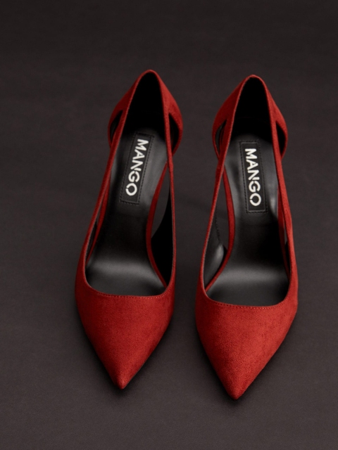 

MANGO Women Maroon Solid Pumps