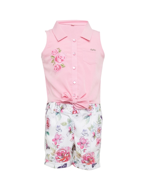 

Tiny Baby Girls Pink Solid Shirt with Shorts