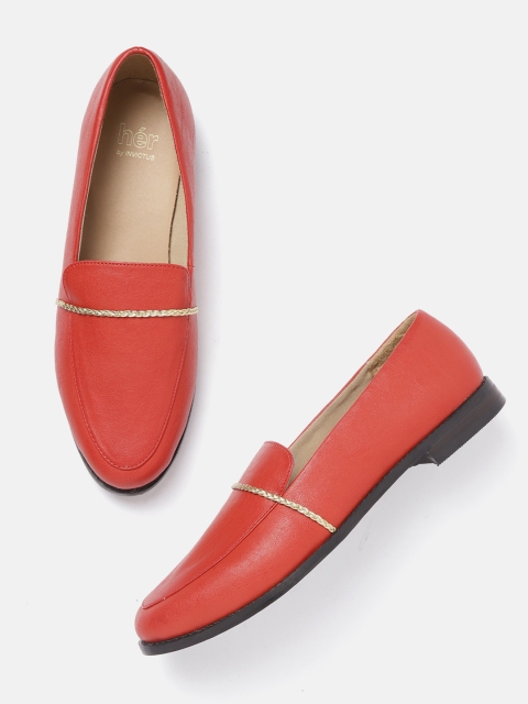 

her by invictus Women Red Solid Loafers