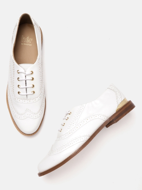 

her by invictus Women White Full Cushioned Brogues