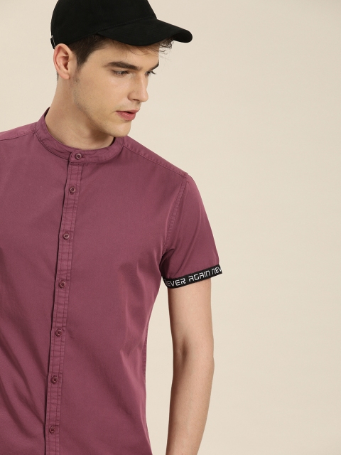 

Moda Rapido Men Maroon Slim Fit Solid Casual Shirt