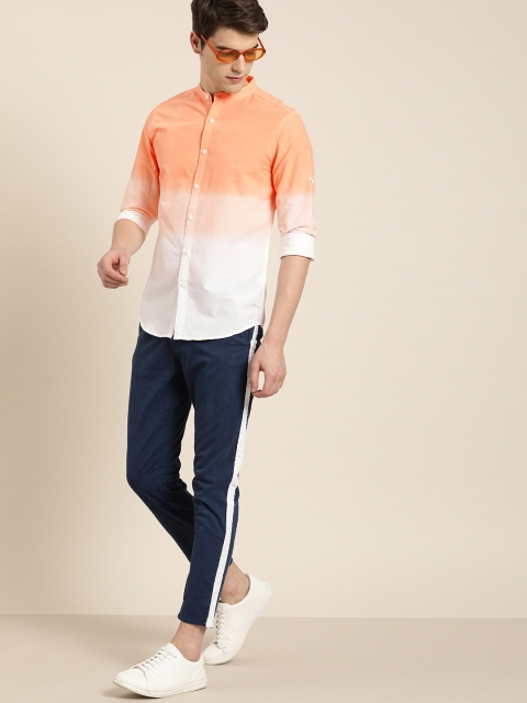 

Moda Rapido Men White & Orange Slim Fit Printed Casual Shirt
