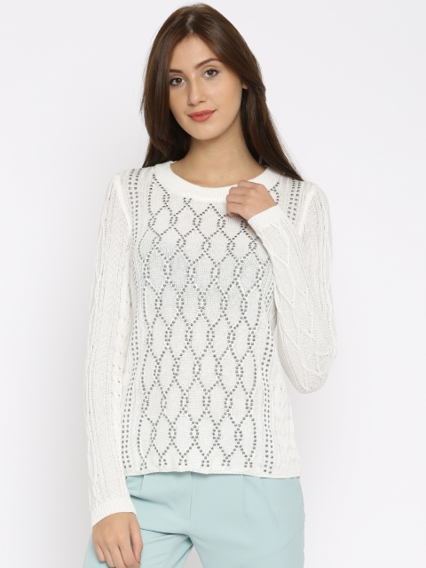 

Vero Moda Women Off-white Embellished Top