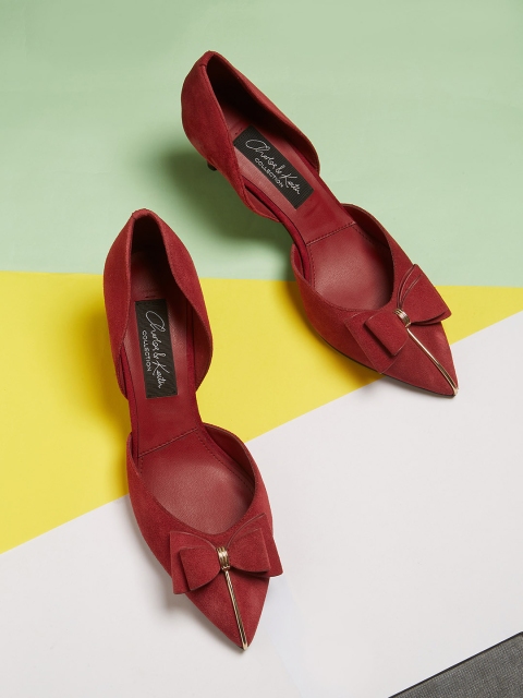 

CHARLES & KEITH Women Red Solid Pumps