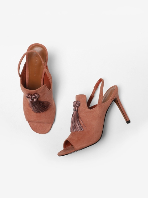 

CHARLES & KEITH Women Brown Solid Peep Toes