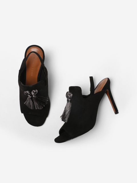 

CHARLES & KEITH Women Black Solid Peep Toes