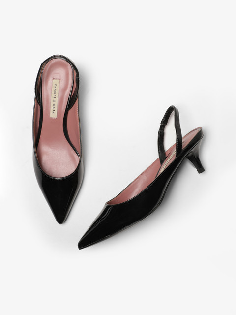 

CHARLES & KEITH Women Black Solid Pumps
