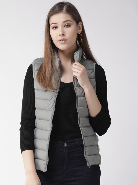 

Xpose Women Grey Solid Lightweight Padded Jacket